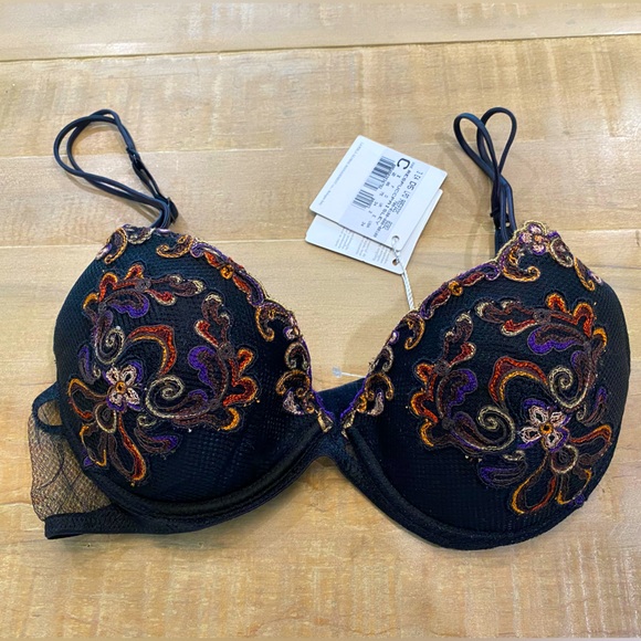LA PERLA Paisley Embroidered Demi Padded Bra 34C - Picture 2 of 12